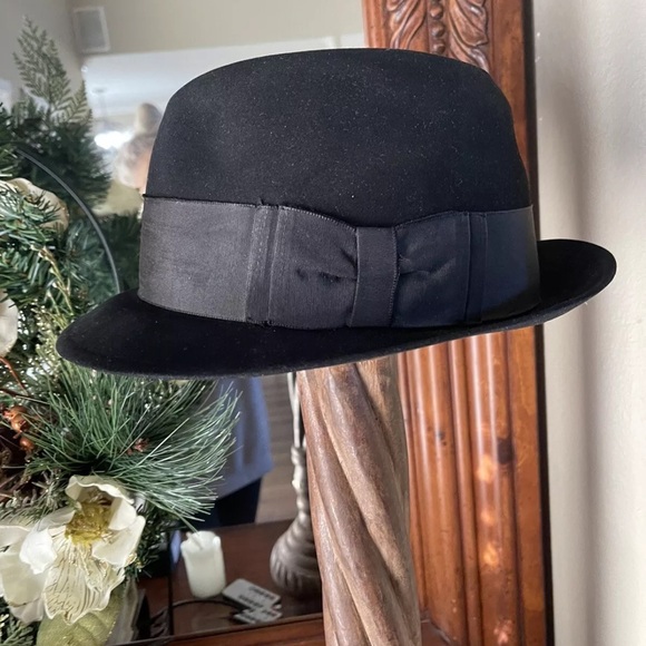Vintage CHURCHILL LTD. Black "25" Beaver Fedora Hat - Picture 2 of 9